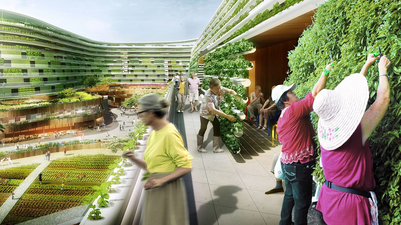Vertical planting and a vegetable farm are integral to 'Homefarm ', a conceptual proposal for an residential area of Singapore by Spark architects.